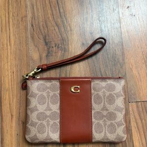Coach Brown and Tan Wristlet